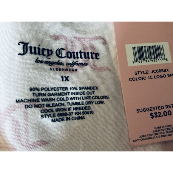Juicy Couture Women's Sleepwear Dress Size 1X Light Pink (JC Logo) - Picture 5 of 5